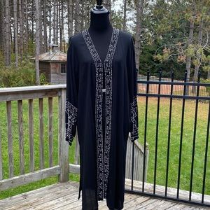Ladies Black Open Front Cardigan with gorgeous beaded details